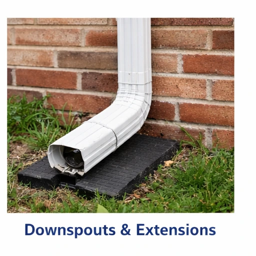Downspout extensions directing water away from a Denver home foundation